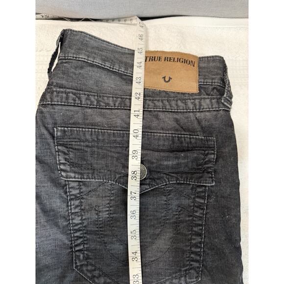 True Religion Jeans Ricky Relaxed Straight Black Grey corduroy Men's Size 34X 33 - Picture 5 of 13